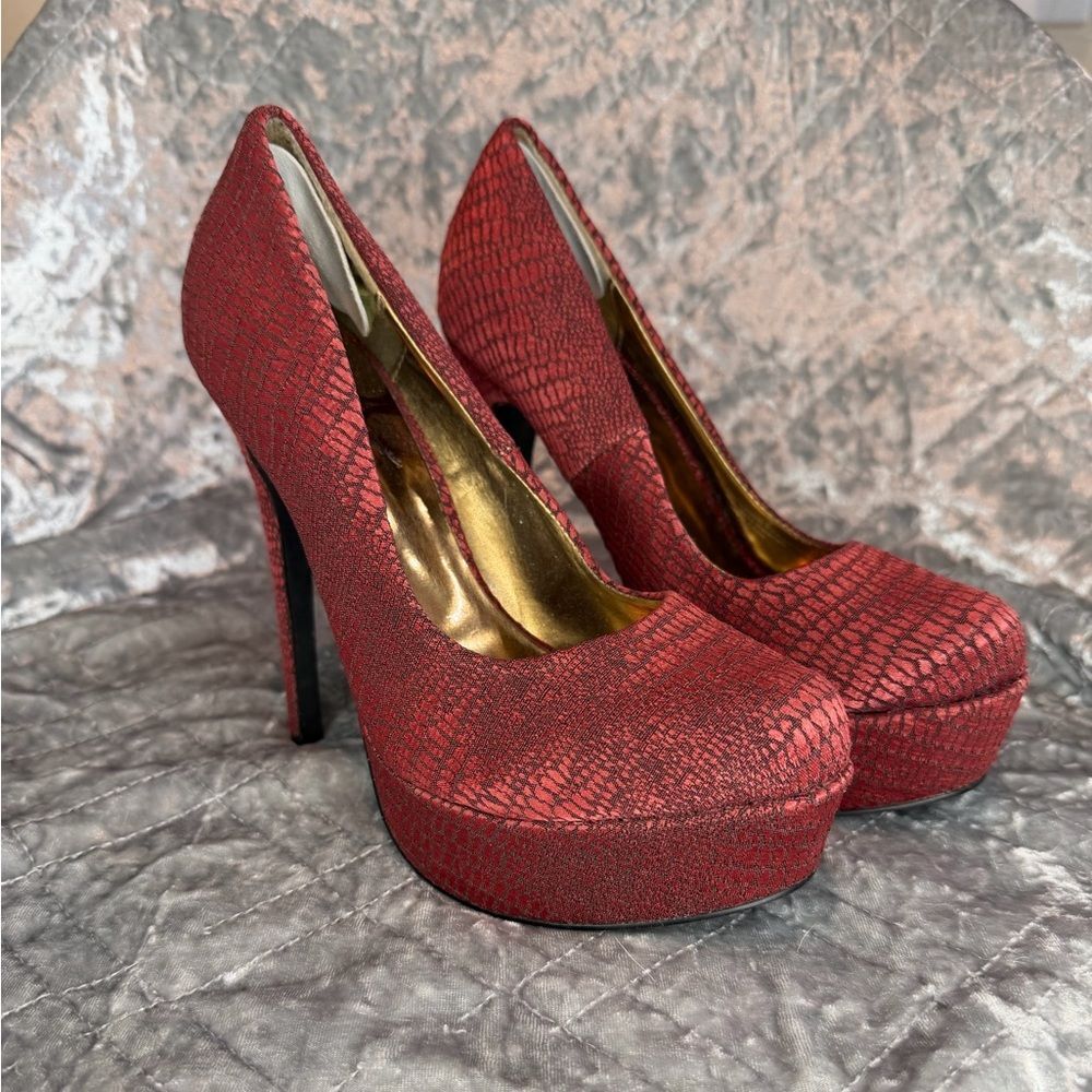 Red Platform Heels